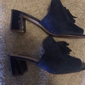 Karl Lagerfeld Navy Mules with Tassel